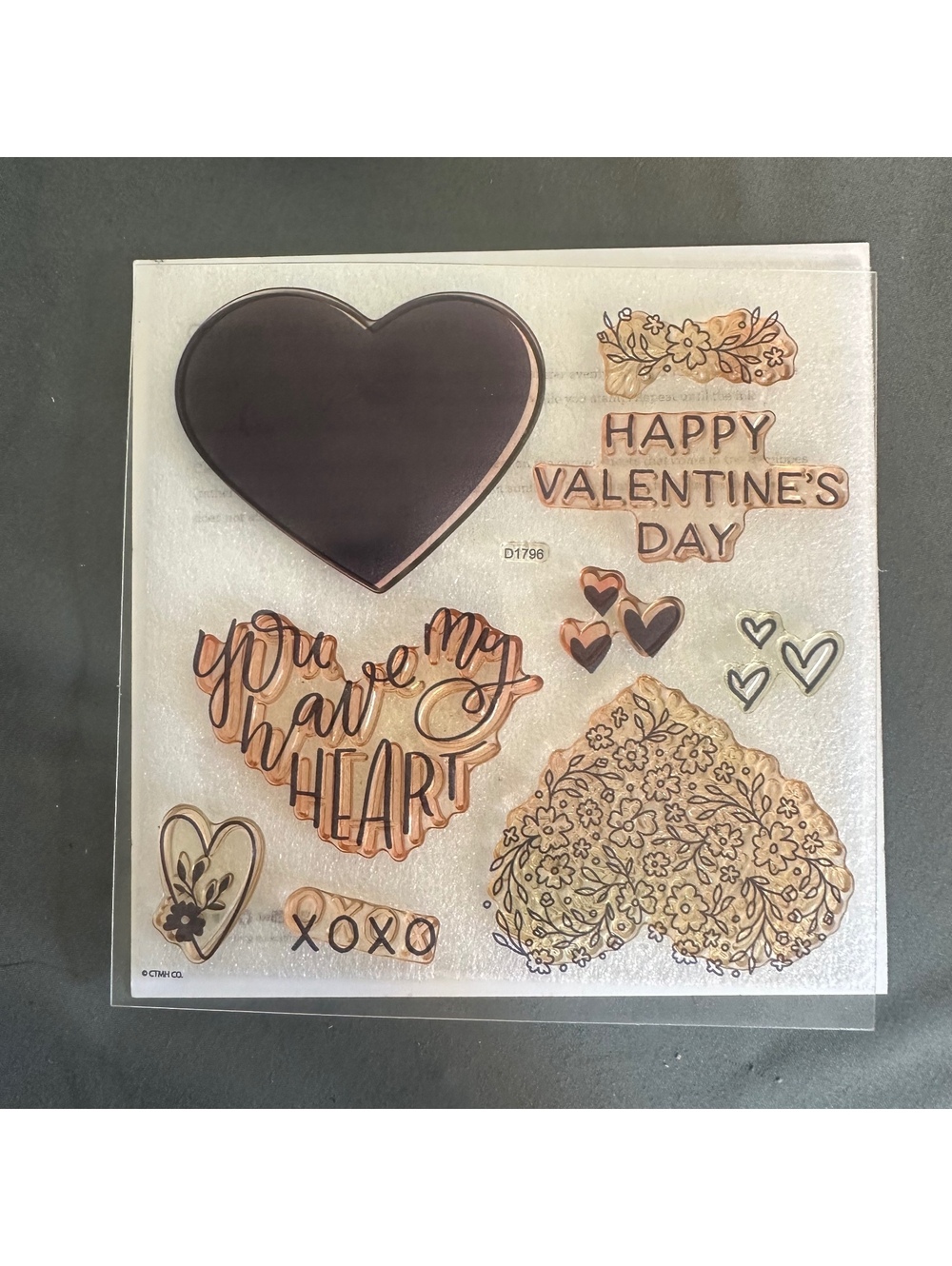 Close To My Heart D1796 Valentine's Day Hearts Acrylic Stamp Set